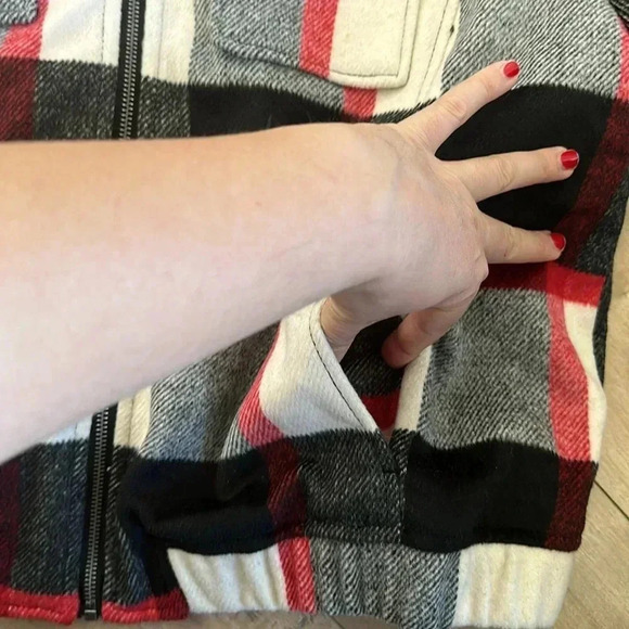 Torrid Plaid Checkered Wool Bomber Jacket Sz 2 (2X) - Picture 10 of 13